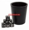 Blackfire Dice-Rolling "Leather Cup and W6 - opaque black" (6)